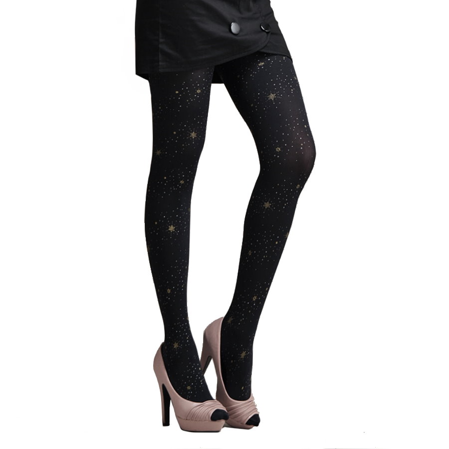 Fashion Opaque Tights, Star & Dot Print, 120D